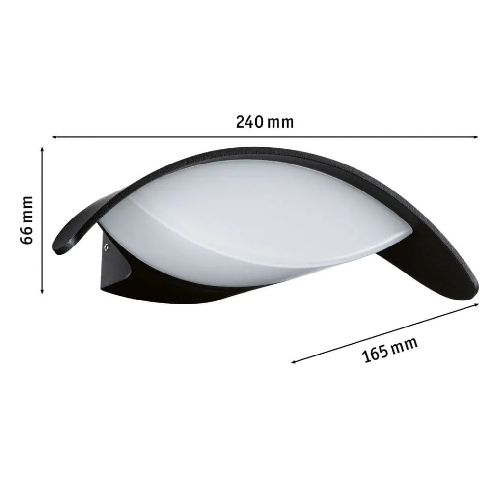 udendørs LED-væglampe Mesana, antracit 24 cm aluminium IP44^Paulmann Clearance