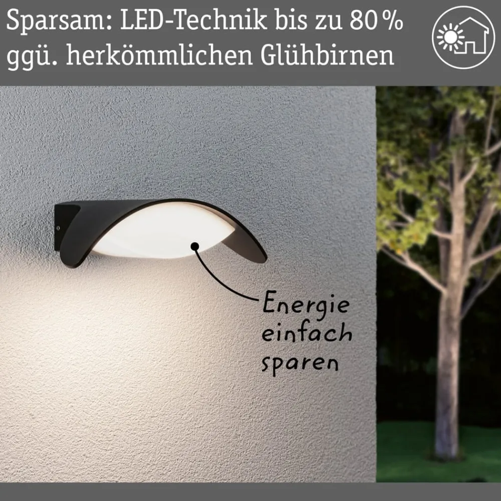 udendørs LED-væglampe Mesana, antracit 24 cm aluminium IP44^Paulmann Clearance