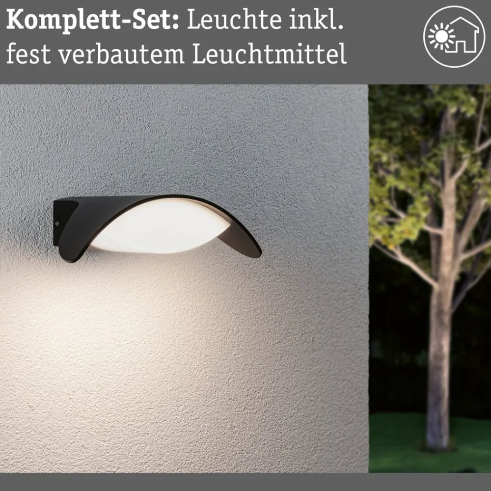 udendørs LED-væglampe Mesana, antracit 24 cm aluminium IP44^Paulmann Clearance