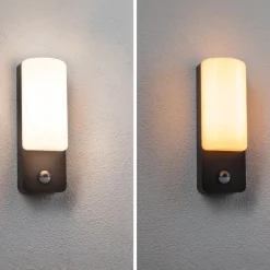 Paulmann udendørs LED-væglampe Bonnie, aluminium, 2200/3000K, sensor