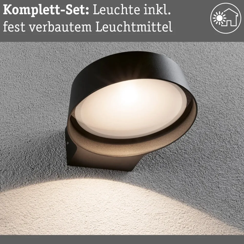 Paulmann Væglamper>udendørs LED-væglampe Capea Grand antracit 16 cm IP44