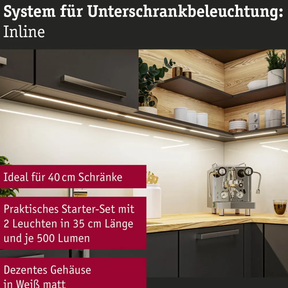 Paulmann underskabslampe Inline 2-startsæt hvid 35 cm 830