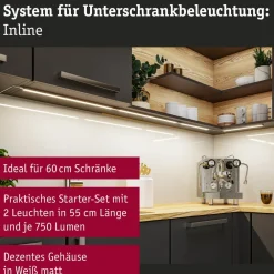 underskabslampe Inline 2-startsæt hvid 55 cm 830^Paulmann Online
