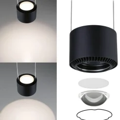 URail Aldan LED-pendellampe, sort^Paulmann