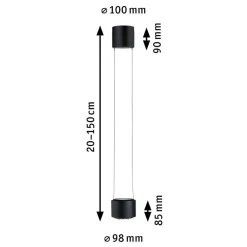 URail Aldan LED-pendellampe, sort^Paulmann
