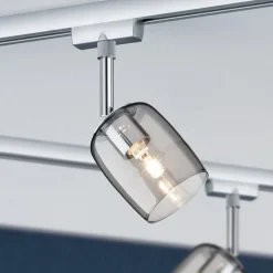 Paulmann Skinnesystem>URail Blossom basissæt, krom, røgglas