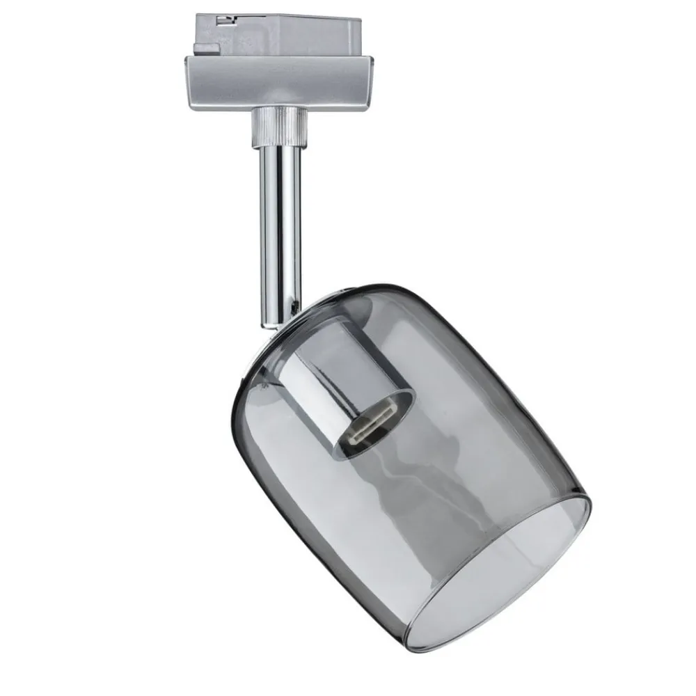 Paulmann Skinnesystem>URail Blossom basissæt, krom, røgglas