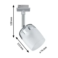 URail Blossom spot, krom/klar/satineret^Paulmann Discount