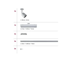 URail Cover Set, 4 spots, 2xrail krom^Paulmann Discount