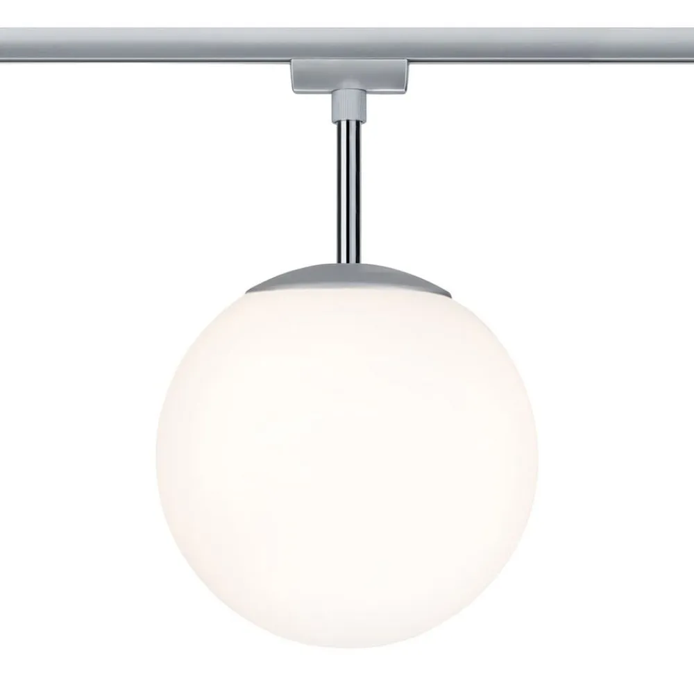Paulmann URail Globe kuglelampe i krom, opalglas