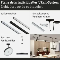 Paulmann URail Hildor LED-pendel sort 4.000 K