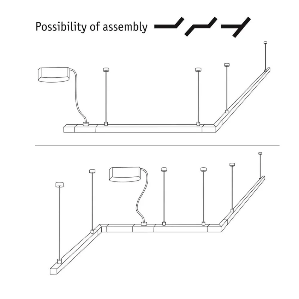 Paulmann Skinnesystem>URail kabelindføring, hvid mat, 2 m
