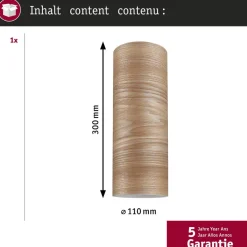 URail lampeskærm Vitus 2Easy, træ, Ø 11 cm^Paulmann Sale