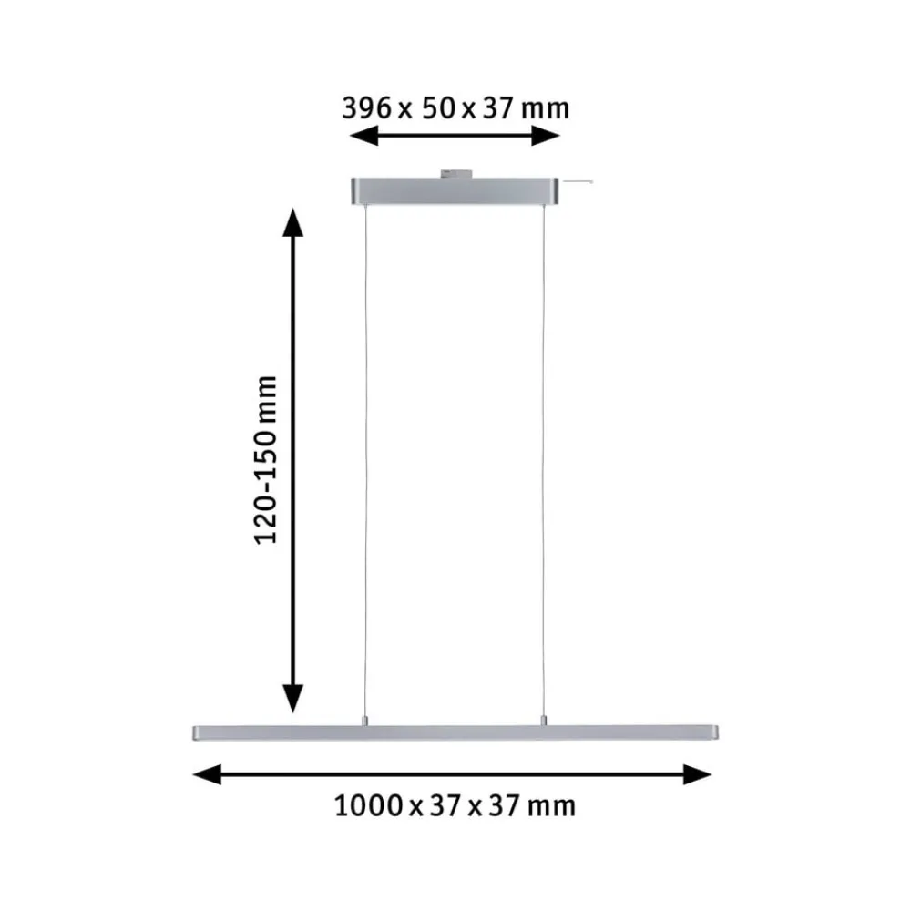 Paulmann URail LED-pendellampe Lento mat krom