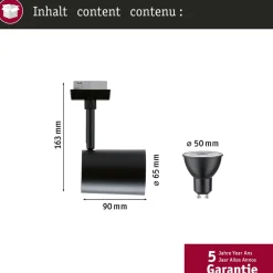 Paulmann URail LED-spot Luxe Zigbee sort mat GU10