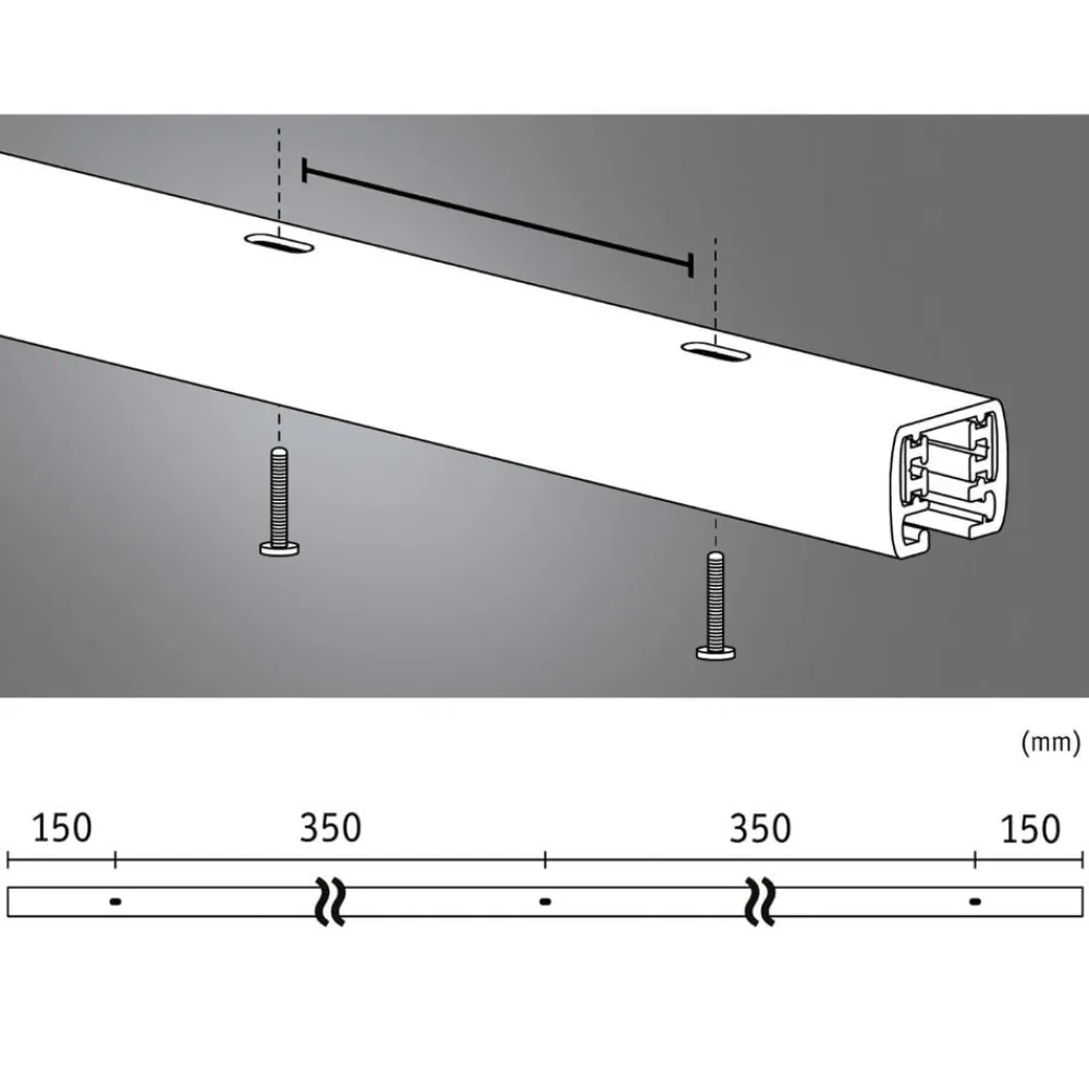 URail skinne, hvid, længde 100 cm, aluminium^Paulmann