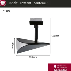URail skinnespot Alejandro sort 4.000K dæmpbar^Paulmann Clearance