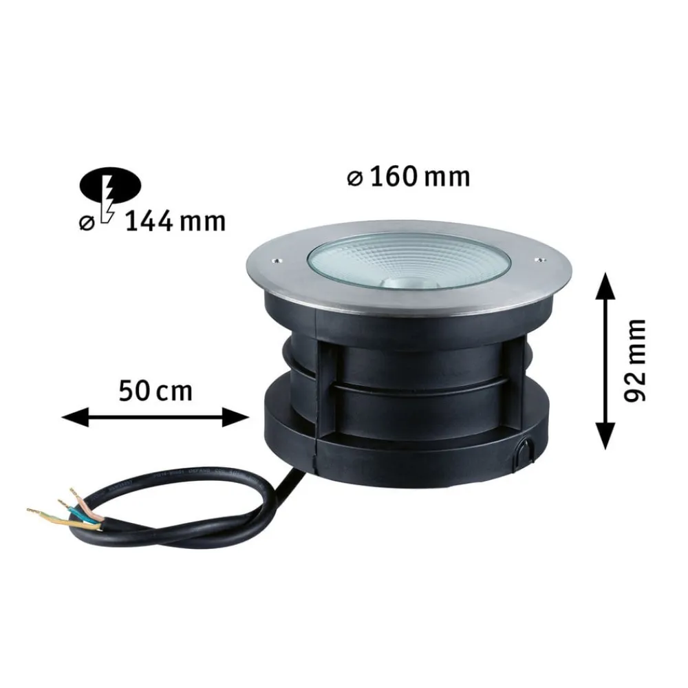 Paulmann Vanea LED indbygget gulvlampe IP67, Ø 16cm