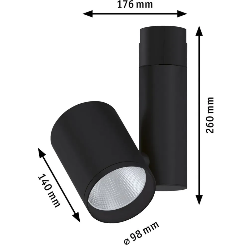 Paulmann Zeuz URail Spot 3.000K 15° sort mat
