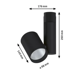 Paulmann Zeuz URail Spot 3.000K 15° sort mat