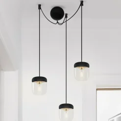 Pendellampe Acorn 3 lyskilder sort og messing^UMAGE Discount