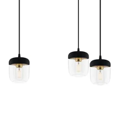 Pendellampe Acorn 3 lyskilder sort og messing^UMAGE Discount