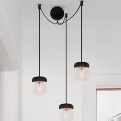 UMAGE Pendellampe Acorn sort og kobber - 3 lyskilder