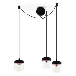 UMAGE Pendellampe Acorn sort og kobber - 3 lyskilder