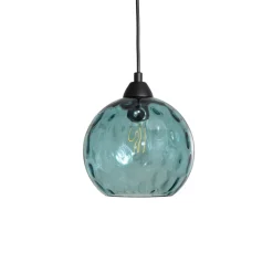 Opviq Pendellampe Benek, blå, glas, Ø 20 cm, E27