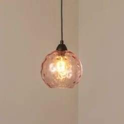 Opviq Pendellampe Benek, pink, glas, Ø 20 cm, E27