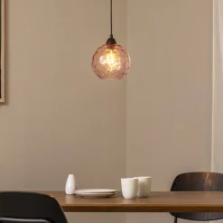 Opviq Pendellampe Benek, pink, glas, Ø 20 cm, E27