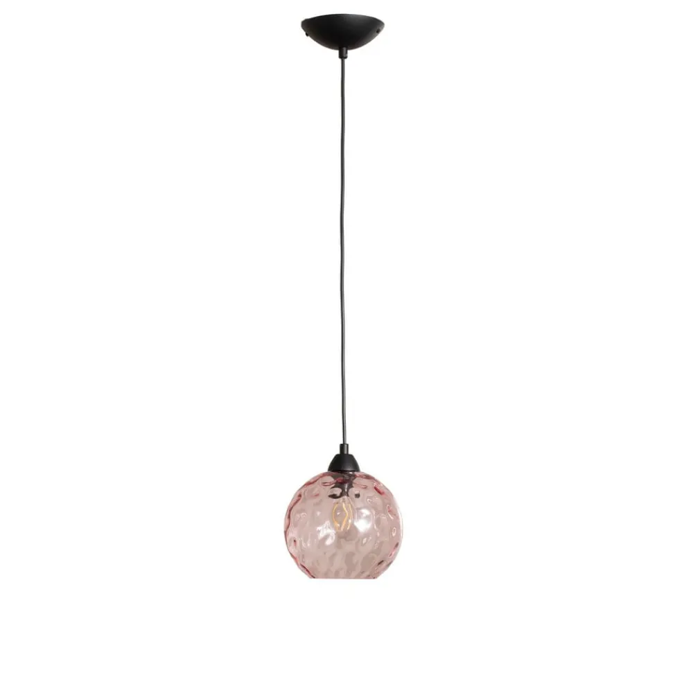 Opviq Pendellampe Benek, pink, glas, Ø 20 cm, E27