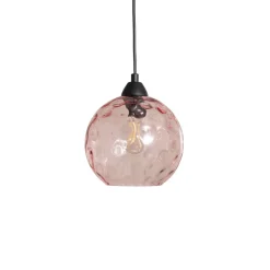 Opviq Pendellampe Benek, pink, glas, Ø 20 cm, E27
