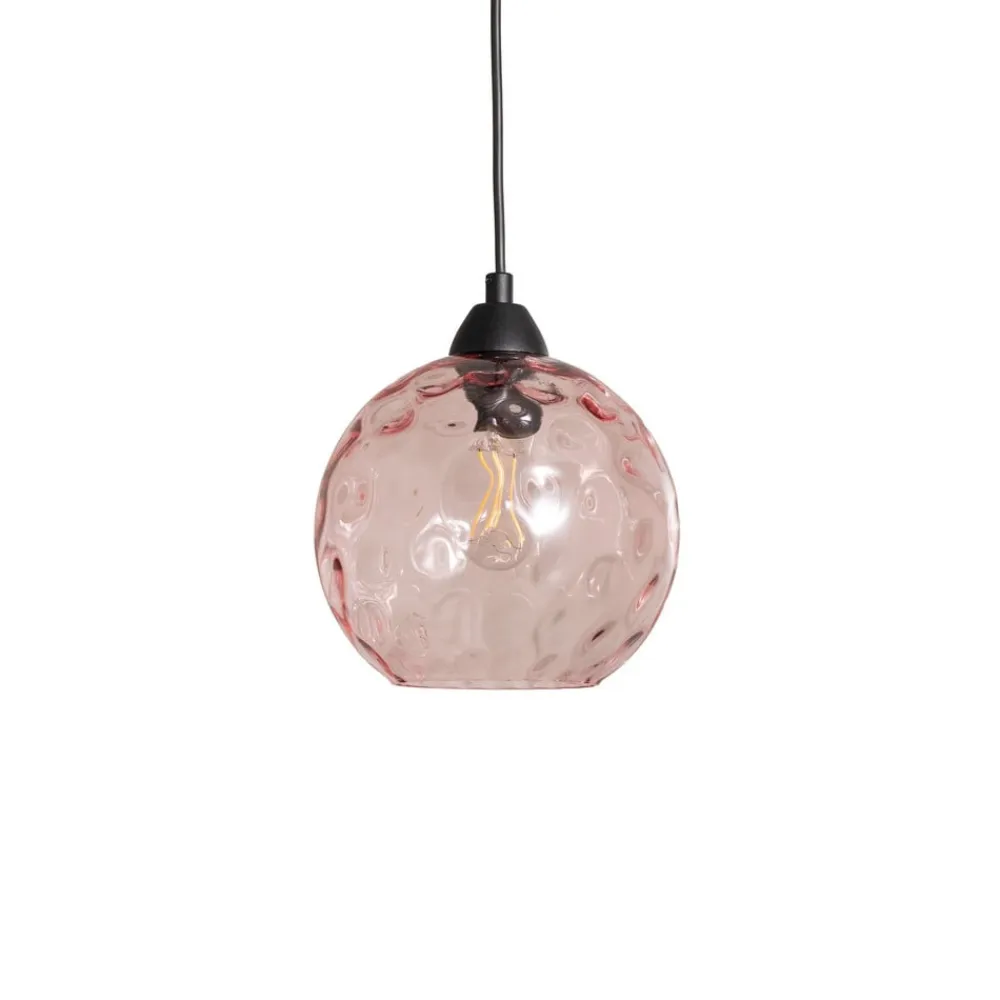 Opviq Pendellampe Benek, pink, glas, Ø 20 cm, E27