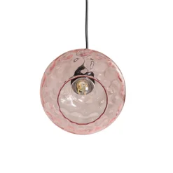 Opviq Pendellampe Benek, pink, glas, Ø 20 cm, E27