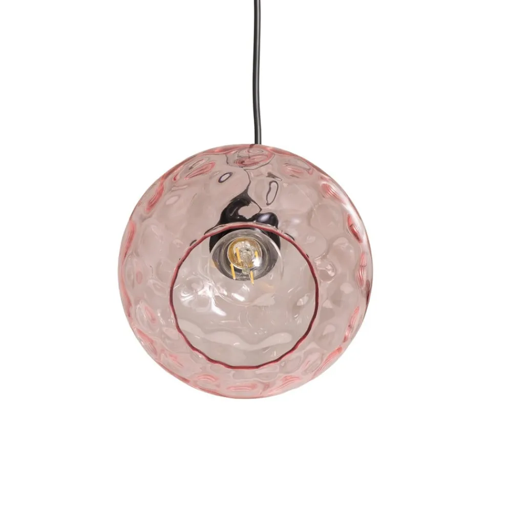 Opviq Pendellampe Benek, pink, glas, Ø 20 cm, E27