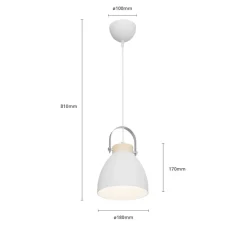 Lamkur Pendellampe Bergen, 1 lyskilde, hvid