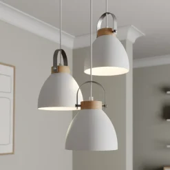 Lamkur Pendellampe Bergen, 3 lyskilder, rund, hvid