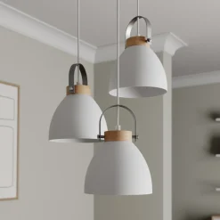 Lamkur Pendellampe Bergen, 3 lyskilder, rund, hvid