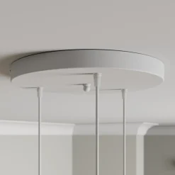 Lamkur Pendellampe Bergen, 3 lyskilder, rund, hvid