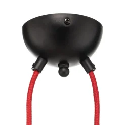 EMIBIG LIGHTING Pendellampe Bobi 2 i sort, kabel rød, 2 lyskilder.
