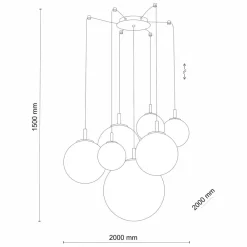 Pendellampe Cadix i glas, 7 lyskilder^TK Lighting Online