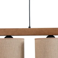 Pendellampe Forest, træ lys/sort, jute natur, 3 lyskilder.^Duolla Best