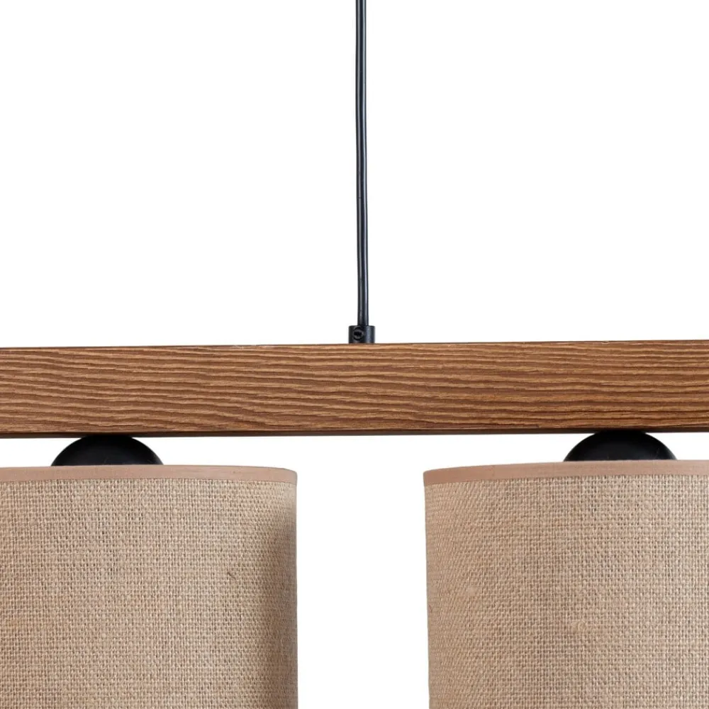 Pendellampe Forest, træ lys/sort, jute natur, 3 lyskilder.^Duolla Best