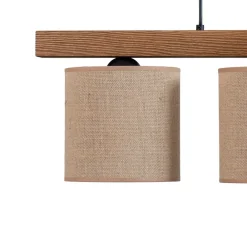 Pendellampe Forest, træ lys/sort, jute natur, 3 lyskilder.^Duolla Best