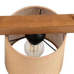 Pendellampe Forest, træ lys/sort, jute natur, 3 lyskilder.^Duolla Best