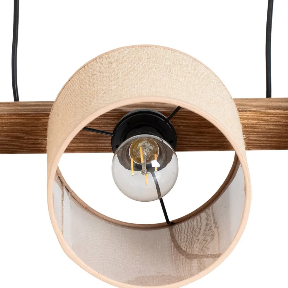 Pendellampe Forest, træ lys/sort, jute natur, 3 lyskilder.^Duolla Best