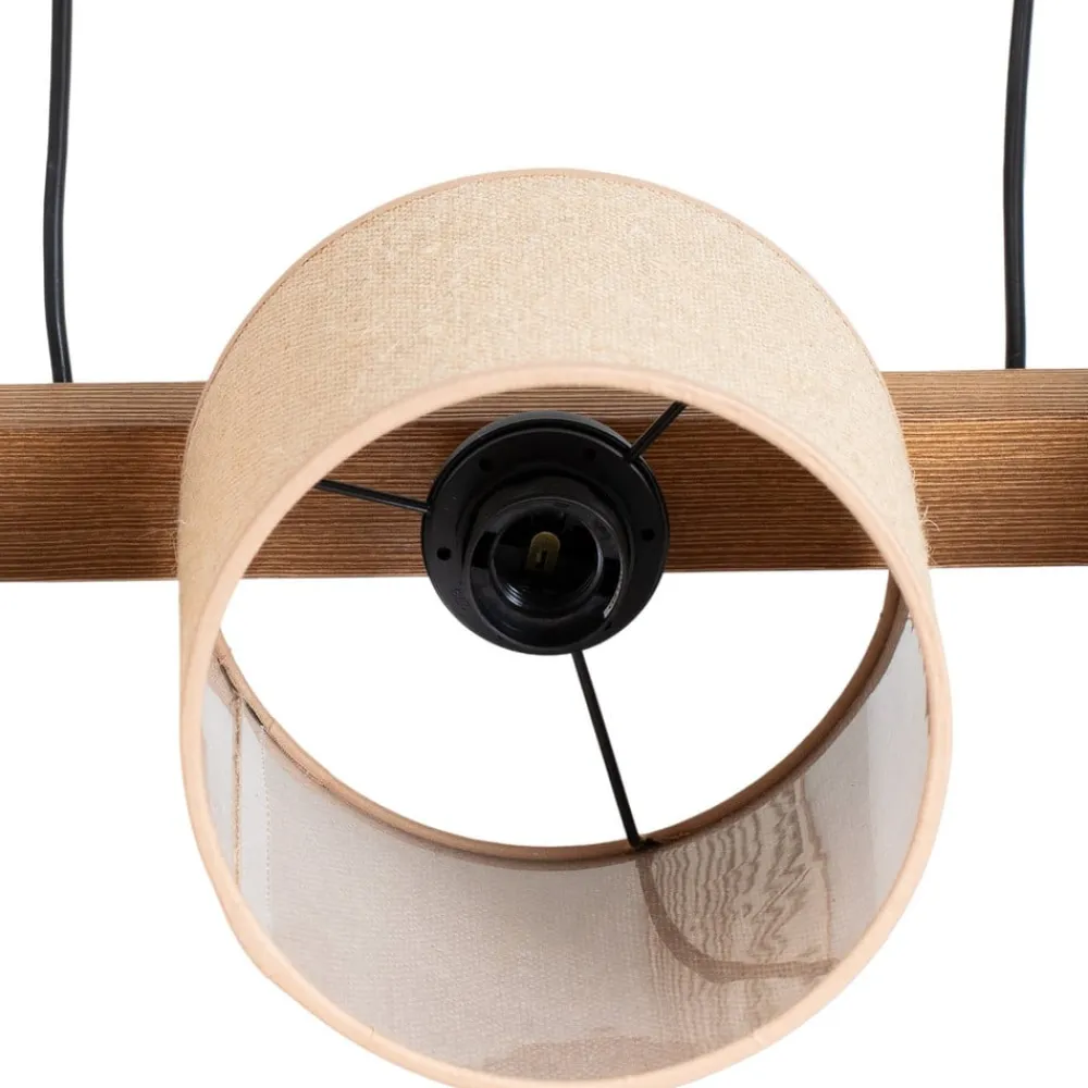 Pendellampe Forest, træ lys/sort, jute natur, 3 lyskilder.^Duolla Best