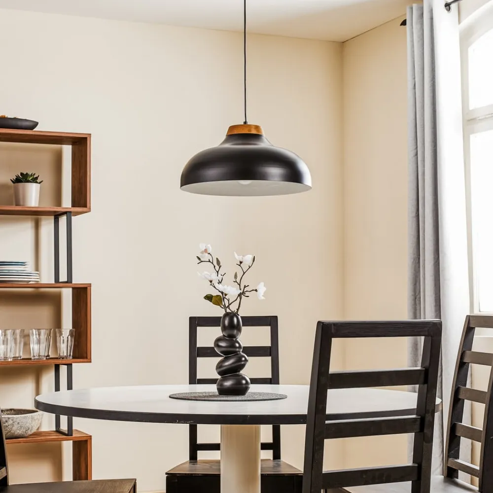 Pendellampe Gus med metalskærm, sort^Luminex Best