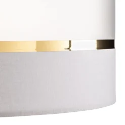 Pendellampe Helen tekstilskærm hvid-guld Ø 40 cm^HELAM New